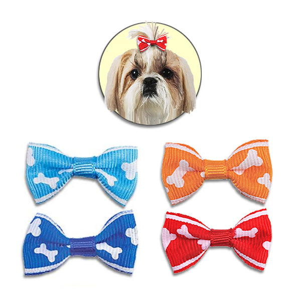 Bone Design Pet Dog Hair Bow Barrettes