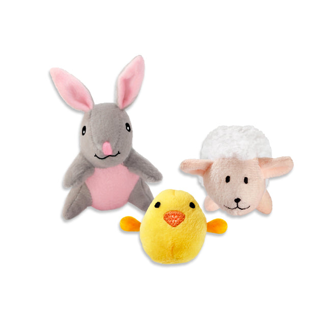 Easter Animals Mini Dog Toys, 3 pack